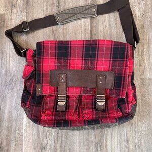 Plaid American Eagle Messenger Bag
